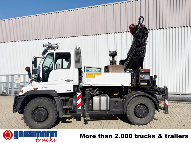 Unimog U400 4x4, Frontzapfwelle, Heckkran Hiab XS - Kamion me karroceri të hapur, Kamion me vinç: foto 4 Unimog U400 4x4, Frontzapfwelle, Heckkran Hiab XS - Kamion me karroceri të hapur, Kamion me vinç: foto 4