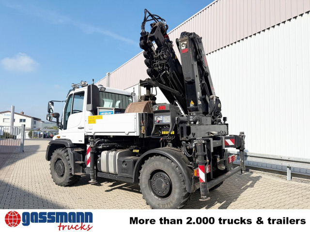 Unimog U400 4x4, Frontzapfwelle, Heckkran Hiab XS - Kamion me karroceri të hapur, Kamion me vinç: foto 2 Unimog U400 4x4, Frontzapfwelle, Heckkran Hiab XS - Kamion me karroceri të hapur, Kamion me vinç: foto 2