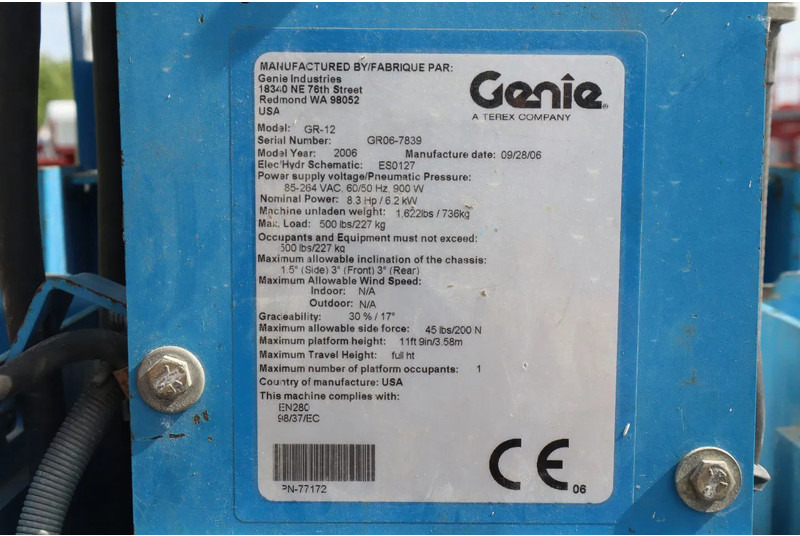 Platformë ajrore Genie GR-12 | 5.45 METER | 227 KG | MULTIPLE UNITS: foto 13