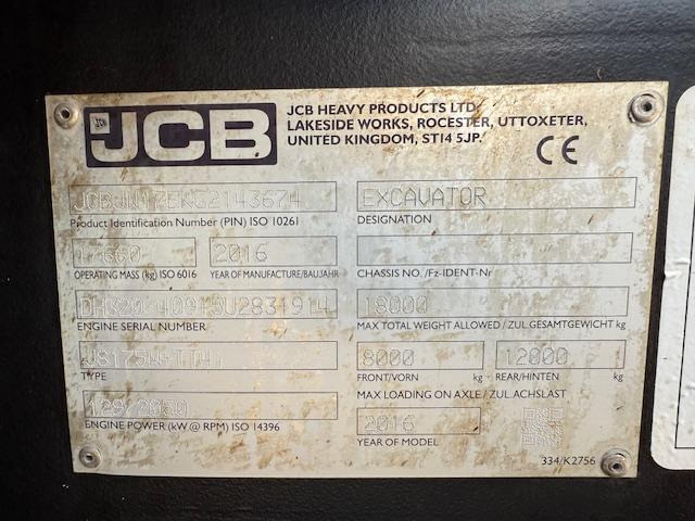 JCB JS 175 W+ - Ekskavator me goma: foto 5 JCB JS 175 W+ - Ekskavator me goma: foto 5