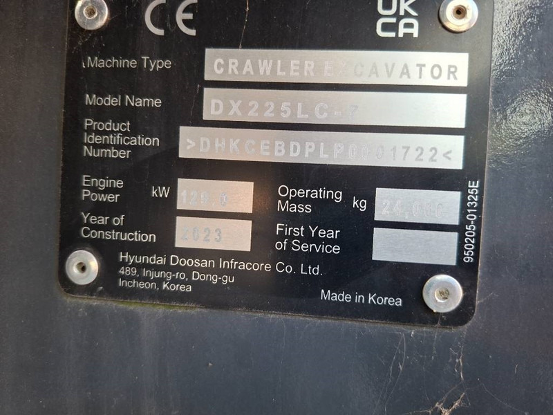 Develon DX 225 LC-7 - Ekskavator me zinxhirë: foto 5 Develon DX 225 LC-7 - Ekskavator me zinxhirë: foto 5