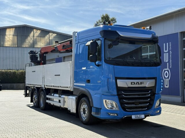 DAF XF 480 Pritsche Kran Palfinger 21000L - Kamion me karroceri të hapur, Kamion me vinç: foto 1 DAF XF 480 Pritsche Kran Palfinger 21000L - Kamion me karroceri të hapur, Kamion me vinç: foto 1