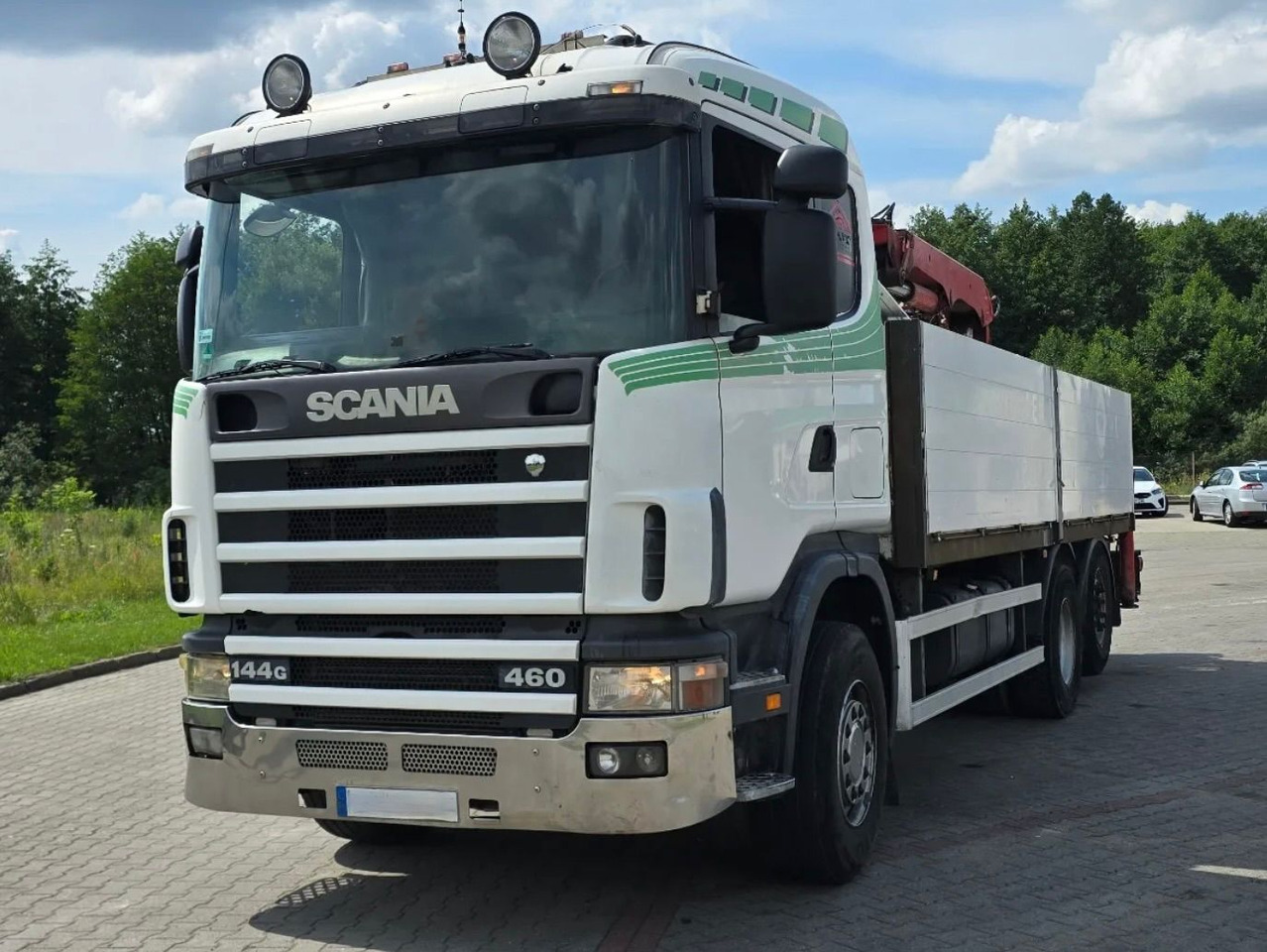SCANIA 144.460 - Kamion me karroceri të hapur, Kamion me vinç: foto 2 SCANIA 144.460 - Kamion me karroceri të hapur, Kamion me vinç: foto 2