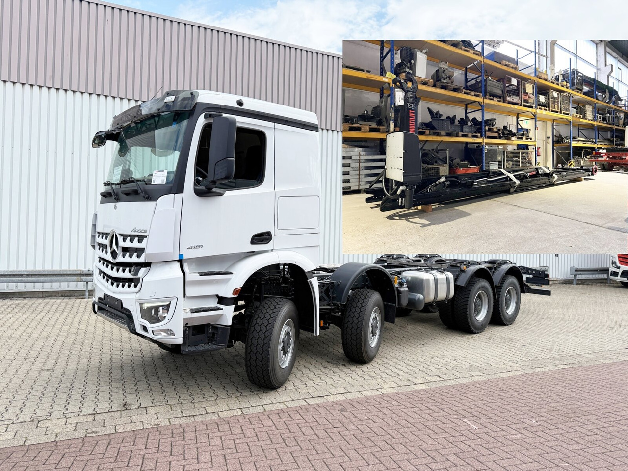 Mercedes-Benz Arocs 4151 AK 8x8/4 Arocs 4151 AK 8x8/4, Hiab Abrollanlage Ultima 26S59, Retarder, Navi, MultimediaCockpit, - Kamion vetëngarkues: foto 1 Mercedes-Benz Arocs 4151 AK 8x8/4 Arocs 4151 AK 8x8/4, Hiab Abrollanlage Ultima 26S59, Retarder, Navi, MultimediaCockpit, - Kamion vetëngarkues: foto 1