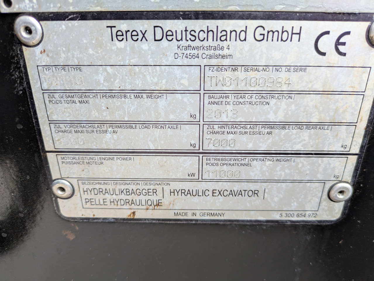Lizingu i TEREX TW110 Mobilbagger Powertilt Rußpartikelfilter TEREX TW110 Mobilbagger Powertilt Rußpartikelfilter: foto 12