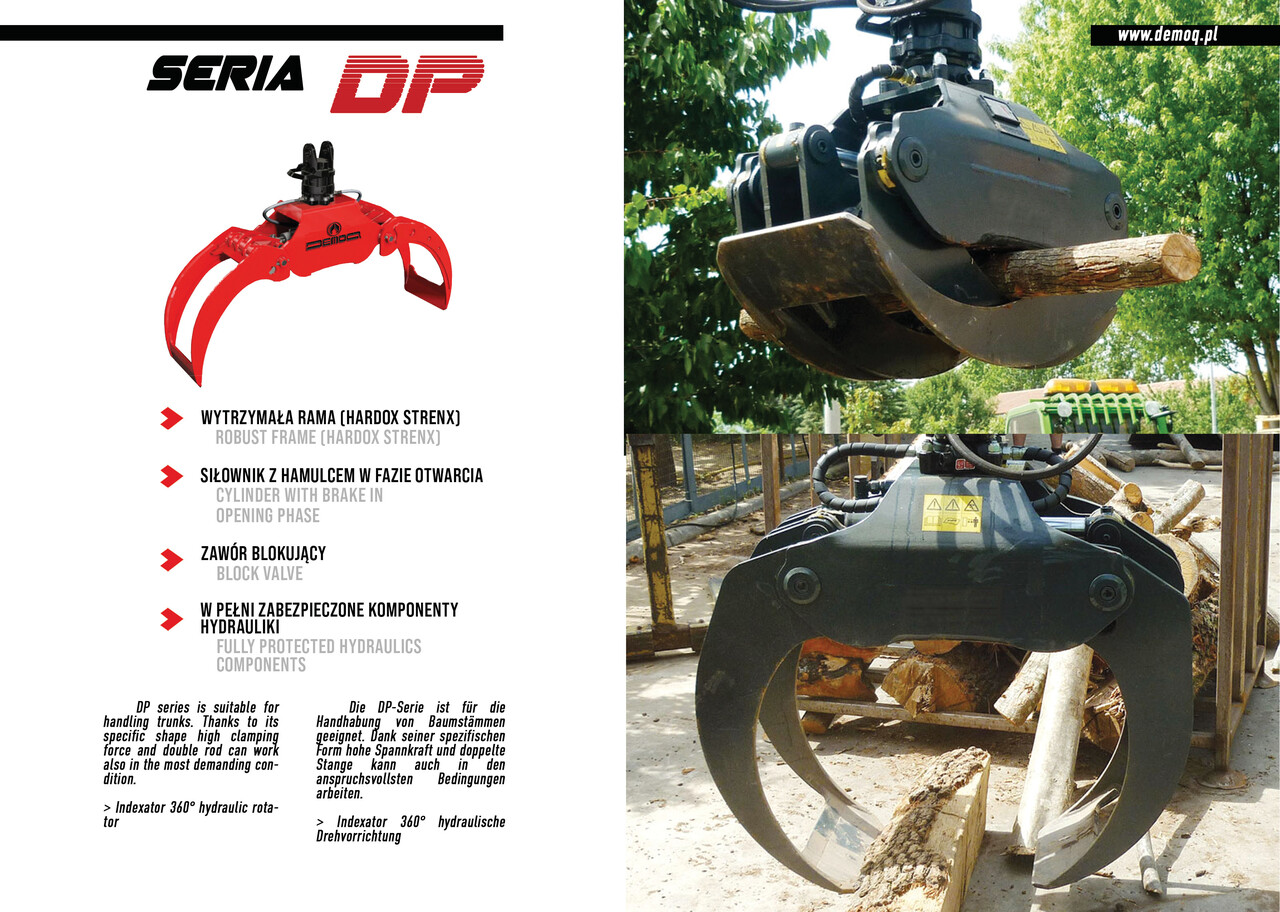 DEMOQ DP130 Log Grab 2000 kg - Kovë kafshuese për Makineri ndërtimi: foto 2 DEMOQ DP130 Log Grab 2000 kg - Kovë kafshuese për Makineri ndërtimi: foto 2