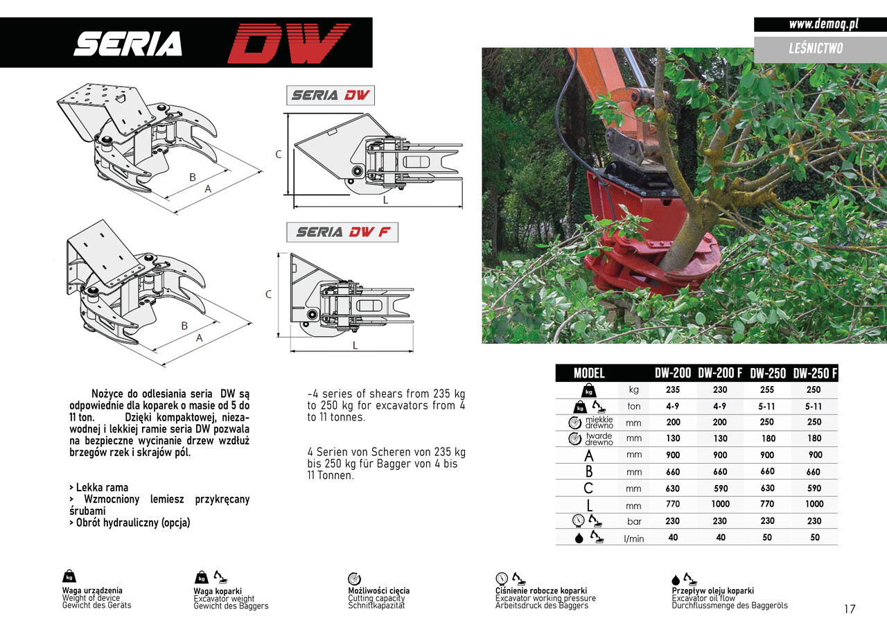 DEMOQ DW250 De-forestation shear 255 kg - Kovë kafshuese për Makineri ndërtimi: foto 3 DEMOQ DW250 De-forestation shear 255 kg - Kovë kafshuese për Makineri ndërtimi: foto 3