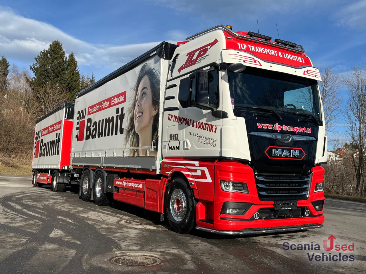 MAN TGX 26.510 6x2-4 LL Pritsche + Anhänger - Kamion me tendë: foto 1 MAN TGX 26.510 6x2-4 LL Pritsche + Anhänger - Kamion me tendë: foto 1