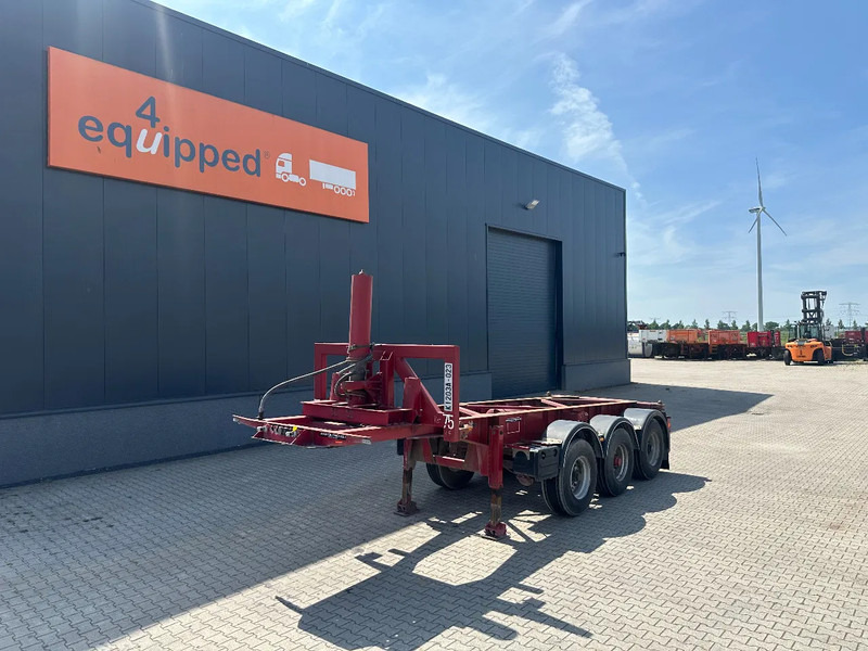 Van Hool 3 AXLE 20FT TIPPING-CHASSIS, BPW + disc, liftaxle, steering axle, BROKEN HYVA-CYLINDER - Transportjer kontejnerësh/ Gjysmë rimorkio me karroceri të çmontueshme: foto 1 Van Hool 3 AXLE 20FT TIPPING-CHASSIS, BPW + disc, liftaxle, steering axle, BROKEN HYVA-CYLINDER - Transportjer kontejnerësh/ Gjysmë rimorkio me karroceri të çmontueshme: foto 1