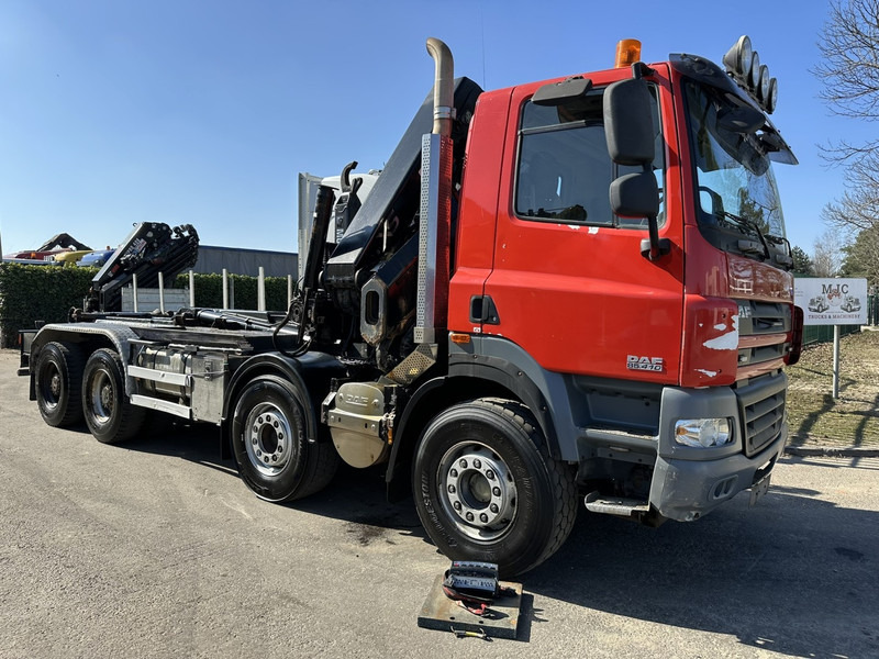 DAF CF 85.410 8x4 HOOKLIFT + CRANE HIAB 244 EP-3 HIDUO - Radio - Rotator - RETARDER - EURO 4 - BIG AXLES HUB REDUCTION - Kamion vetëngarkues, Kamion me vinç: foto 2 DAF CF 85.410 8x4 HOOKLIFT + CRANE HIAB 244 EP-3 HIDUO - Radio - Rotator - RETARDER - EURO 4 - BIG AXLES HUB REDUCTION - Kamion vetëngarkues, Kamion me vinç: foto 2