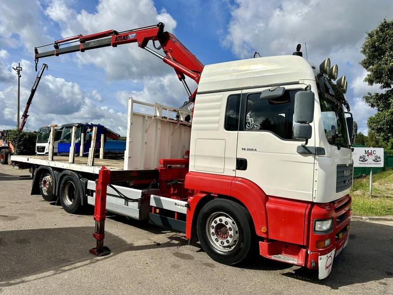 MAN TG 360 A 6x2 + CRANE ATLAS 100.1 A3 - PLATFORM 5m80 - E3 - LIFT-AXLE - FULL AIR SUSPENSION - ZF AS TRONIC - BE TRUCK - Kamion me vinç: foto 1 MAN TG 360 A 6x2 + CRANE ATLAS 100.1 A3 - PLATFORM 5m80 - E3 - LIFT-AXLE - FULL AIR SUSPENSION - ZF AS TRONIC - BE TRUCK - Kamion me vinç: foto 1