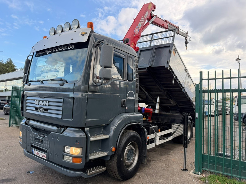 MAN TGA 18.350 4x2 TIPPER + CRANE HMF 1110 K2 + ROTATOR - STEEL SPRING / BLATT / BALLESTAS / LAMES - BE TRUCK - Kamion vetëshkarkues, Kamion me vinç: foto 2 MAN TGA 18.350 4x2 TIPPER + CRANE HMF 1110 K2 + ROTATOR - STEEL SPRING / BLATT / BALLESTAS / LAMES - BE TRUCK - Kamion vetëshkarkues, Kamion me vinç: foto 2