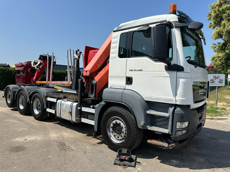 MAN TGS 35.400 8x4 TRIDEM HOOKLIFT T22 + CRANE PALFINGER PK 18001 EH + RADIO - EURO 5 - LIFT/STEERING AXLE - BE TRUCK - Kamion vetëngarkues, Kamion me vinç: foto 3 MAN TGS 35.400 8x4 TRIDEM HOOKLIFT T22 + CRANE PALFINGER PK 18001 EH + RADIO - EURO 5 - LIFT/STEERING AXLE - BE TRUCK - Kamion vetëngarkues, Kamion me vinç: foto 3