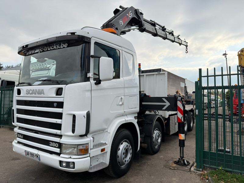 Scania 114C-380 8x4 PRITSCHE + KRAN HIAB 700 E-5 - PLATFORM 6m80 + TWISTLOCKS - MANUAL - RETARDER - STEEL SPRING / BIG AXLE HUB REDUCTION - AP ACHSEN - Kamion me karroceri të hapur, Kamion me vinç: foto 3 Scania 114C-380 8x4 PRITSCHE + KRAN HIAB 700 E-5 - PLATFORM 6m80 + TWISTLOCKS - MANUAL - RETARDER - STEEL SPRING / BIG AXLE HUB REDUCTION - AP ACHSEN - Kamion me karroceri të hapur, Kamion me vinç: foto 3