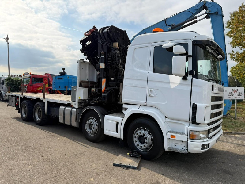 Scania 114C-380 8x4 PRITSCHE + KRAN HIAB 700 E-5 - PLATFORM 6m80 + TWISTLOCKS - MANUAL - RETARDER - STEEL SPRING / BIG AXLE HUB REDUCTION - AP ACHSEN - Kamion me karroceri të hapur, Kamion me vinç: foto 2 Scania 114C-380 8x4 PRITSCHE + KRAN HIAB 700 E-5 - PLATFORM 6m80 + TWISTLOCKS - MANUAL - RETARDER - STEEL SPRING / BIG AXLE HUB REDUCTION - AP ACHSEN - Kamion me karroceri të hapur, Kamion me vinç: foto 2