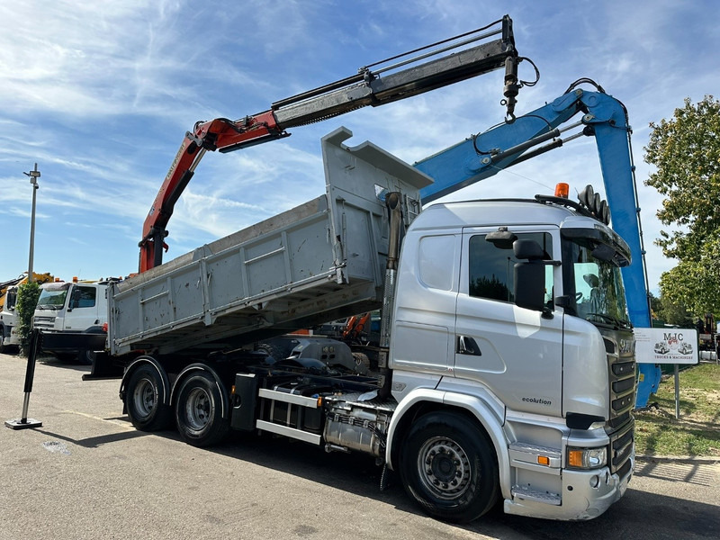 Scania R520 6x4 TIPPER + CRANE PALFINGER PK 15002 A - TRACTOR UNIT - RETARDER - *FULL AIR* - EUR 6 - BE TRUCK - Kamion vetëshkarkues, Kamion me vinç: foto 1 Scania R520 6x4 TIPPER + CRANE PALFINGER PK 15002 A - TRACTOR UNIT - RETARDER - *FULL AIR* - EUR 6 - BE TRUCK - Kamion vetëshkarkues, Kamion me vinç: foto 1