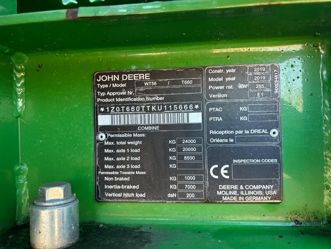 John Deere T660 - Autokombajnë: foto 5 John Deere T660 - Autokombajnë: foto 5