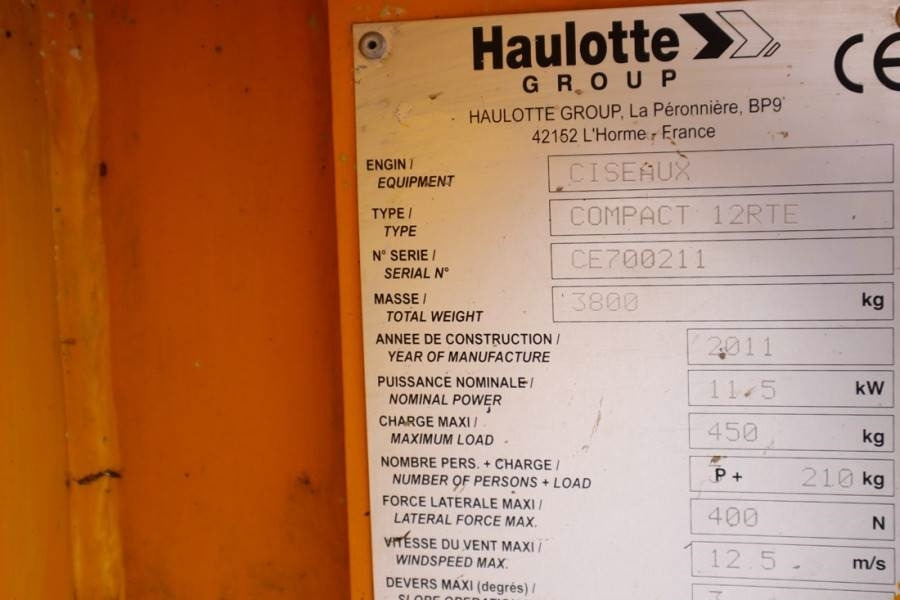 Lizingu i Haulotte Compact 12RTE Electric, 12m Working Height, 450kg  Haulotte Compact 12RTE Electric, 12m Working Height, 450kg: foto 7
