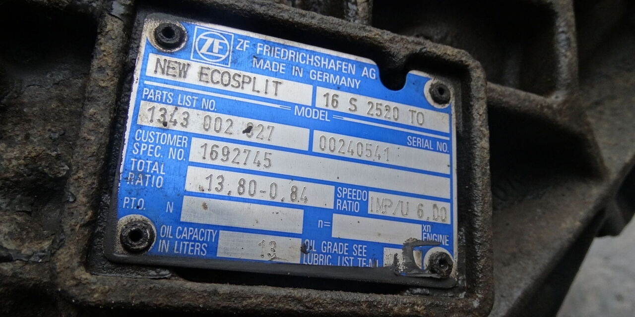 ZF 16S2520 TO Renault - Kutia e marsheve për Kamioni: foto 2 ZF 16S2520 TO Renault - Kutia e marsheve për Kamioni: foto 2