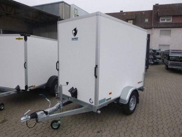 Hapert Sapphire L-1 250x130x180cm, ZG 1,8 to., Koffer Türe - Rimorkio me vagonetë të mbyllur: foto 1 Hapert Sapphire L-1 250x130x180cm, ZG 1,8 to., Koffer Türe - Rimorkio me vagonetë të mbyllur: foto 1