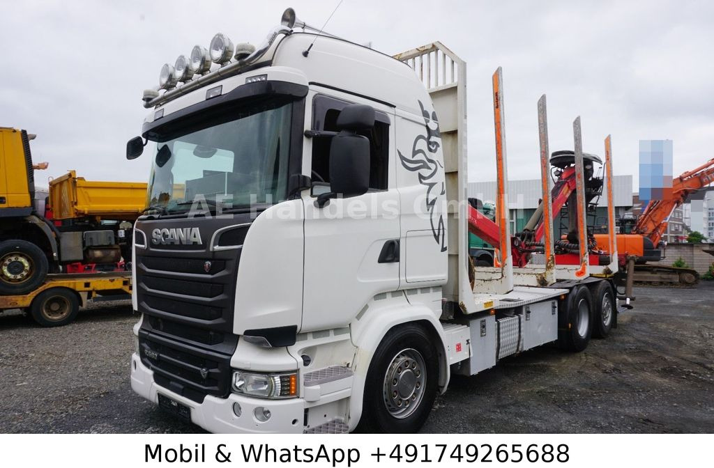 Kamion për transport druri, Kamion me vinç Scania R580 V8 Highline Palfinger-M120L97 *Retarder/ACC: foto 7