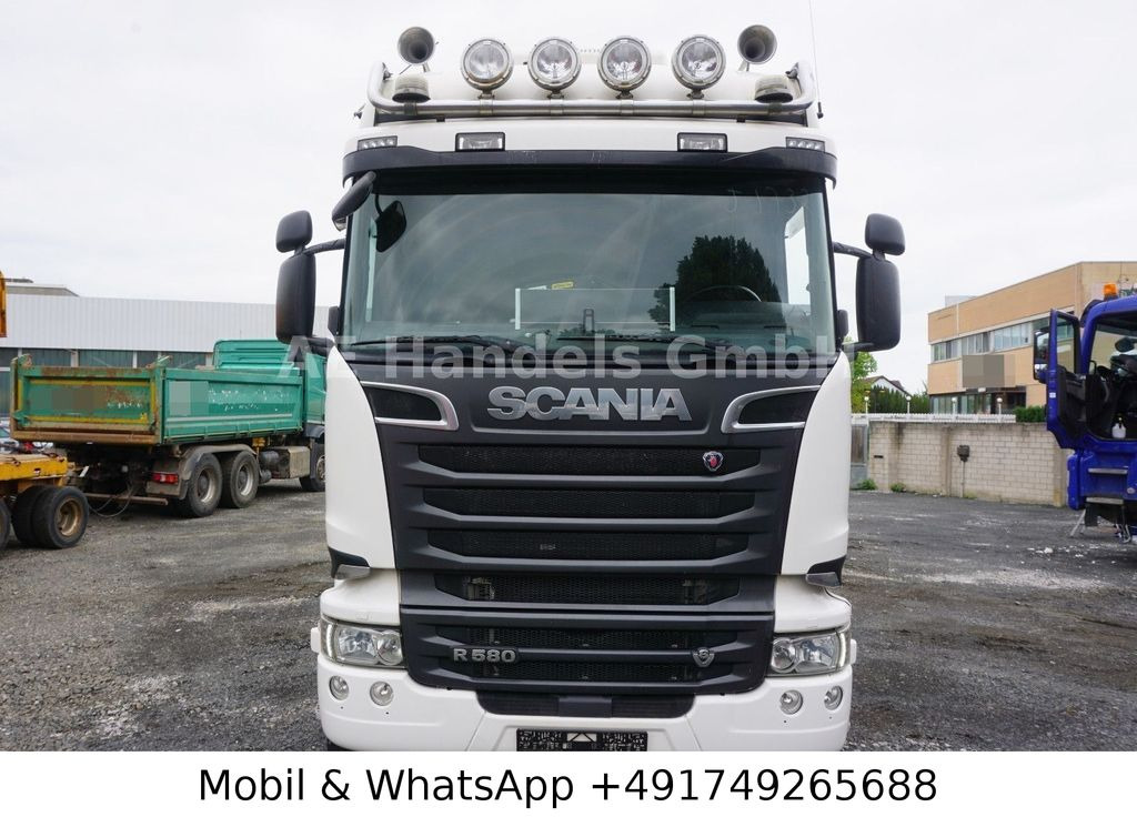 Kamion me vinç, Kamion për transport druri Scania R580 V8 Highline Palfinger-M120L97 *Retarder/ACC: foto 9