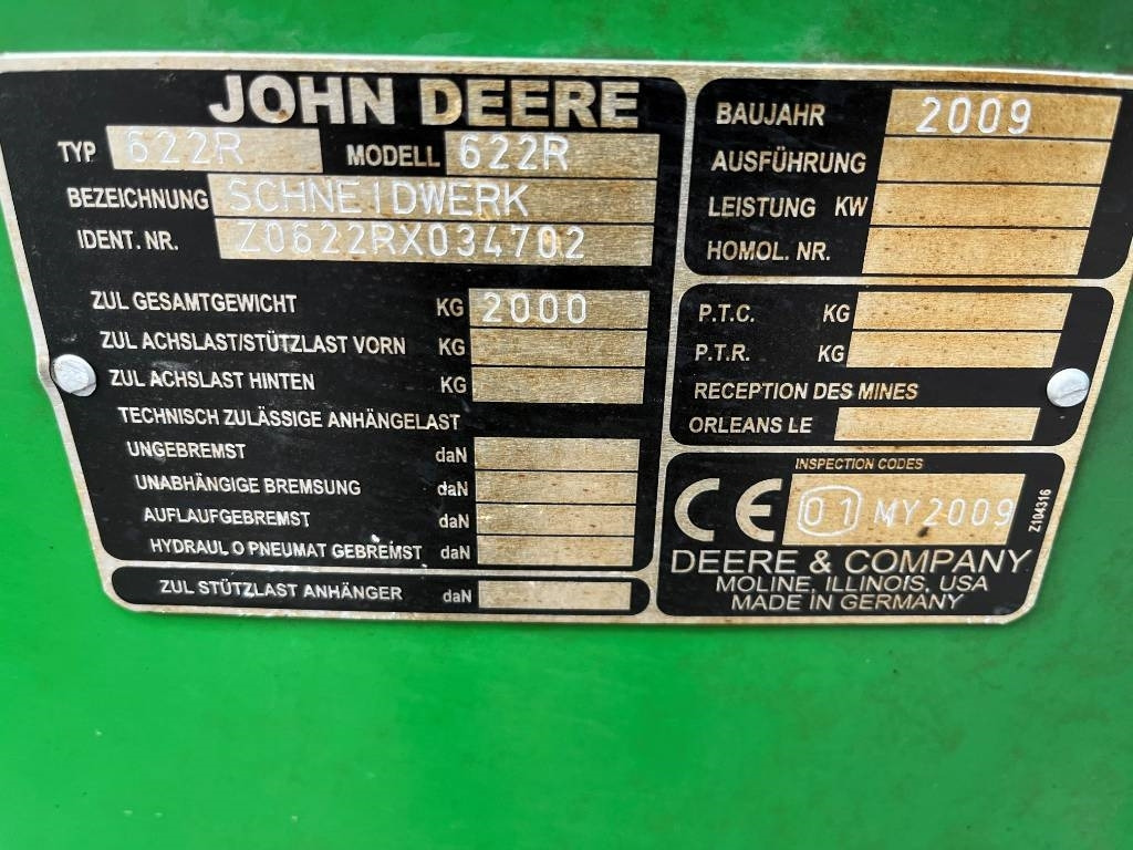 John Deere 622R Skärbord / Header 22 fot till JD T550 i - Kokë e makinës korrëse: foto 4 John Deere 622R Skärbord / Header 22 fot till JD T550 i - Kokë e makinës korrëse: foto 4