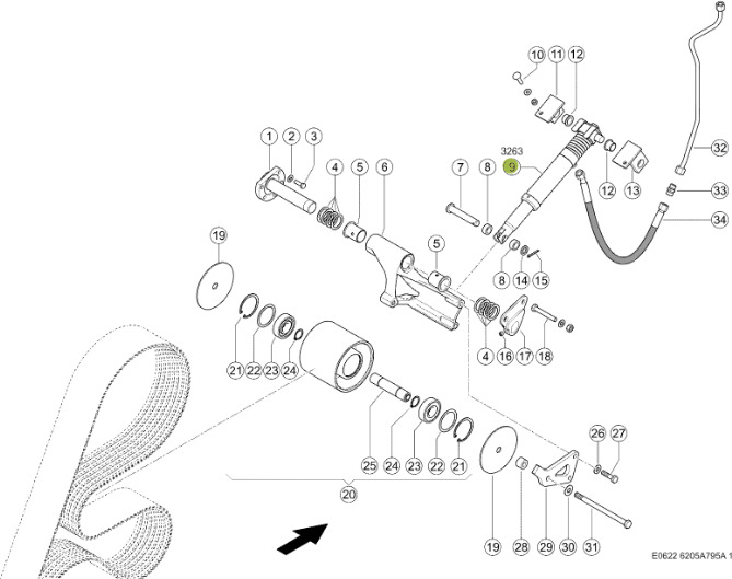 Claas Jaguar 970 - corncracker - siłownik hydrauliczny napinacza 0000409064 - Cilindri hidraulik për Makineri bujqësore: foto 1 Claas Jaguar 970 - corncracker - siłownik hydrauliczny napinacza 0000409064 - Cilindri hidraulik për Makineri bujqësore: foto 1