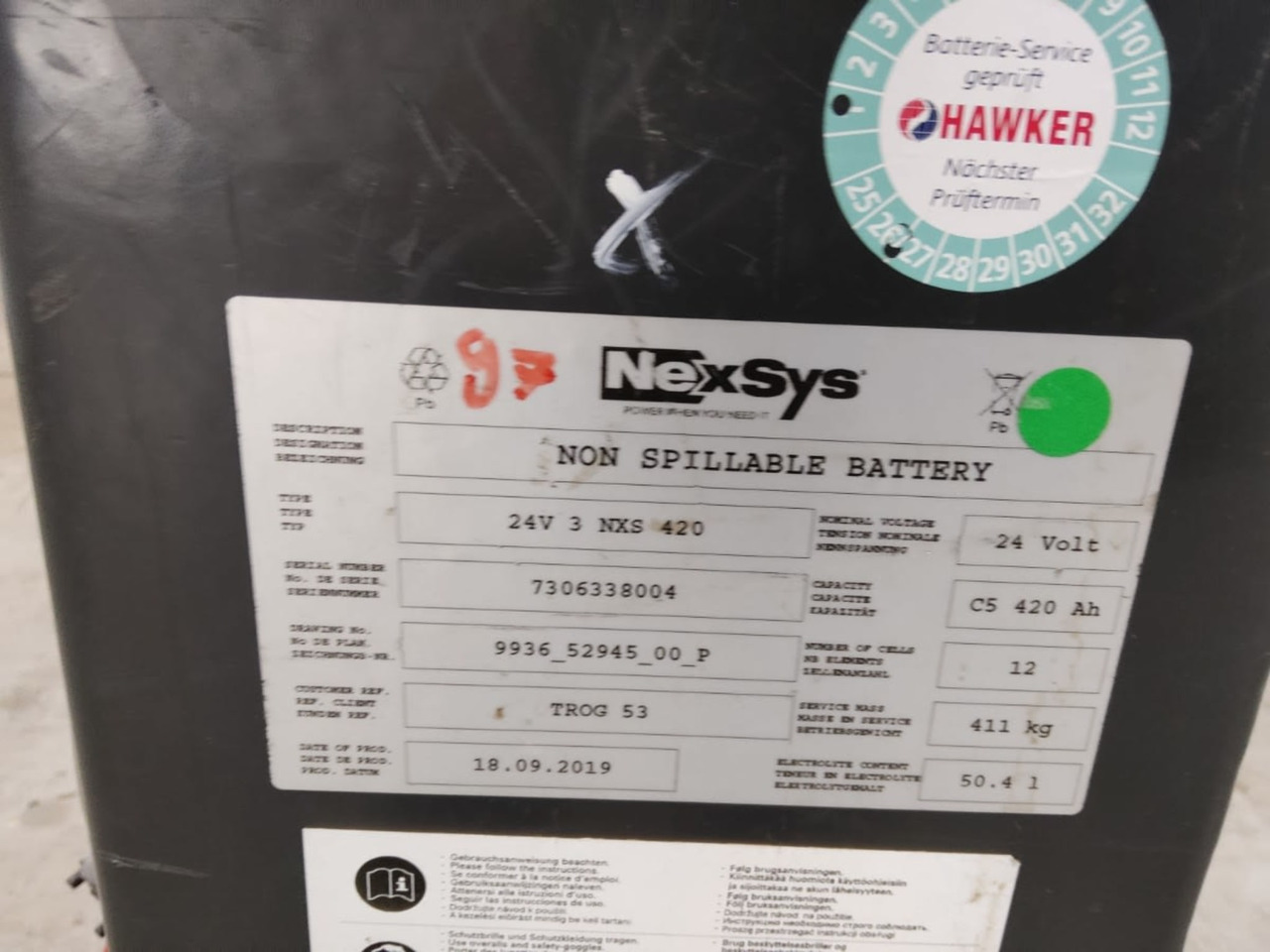 Battery 24V 24V 420Ah - Bateria për Pajisje për trajtimin e materialeve: foto 2 Battery 24V 24V 420Ah - Bateria për Pajisje për trajtimin e materialeve: foto 2