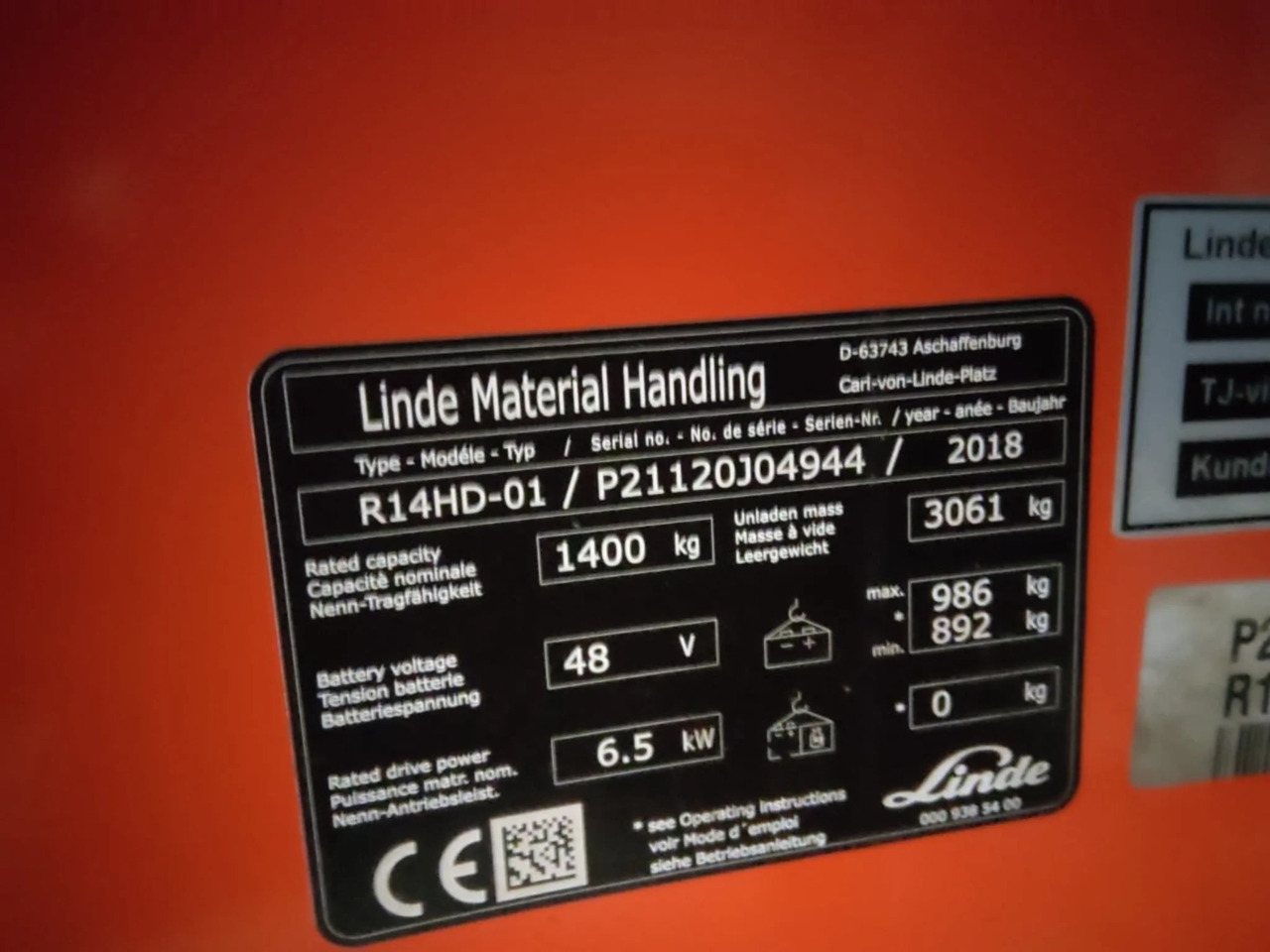 Linde R14HD-01 - Pirun ritërheqës: foto 2 Linde R14HD-01 - Pirun ritërheqës: foto 2