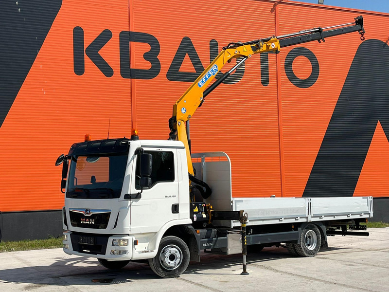 MAN TGL 8.190 4x2 EFFER 80.2/2S / PLATFORM L=5250 mm - Kamion me karroceri të hapur, Kamion me vinç: foto 1 MAN TGL 8.190 4x2 EFFER 80.2/2S / PLATFORM L=5250 mm - Kamion me karroceri të hapur, Kamion me vinç: foto 1