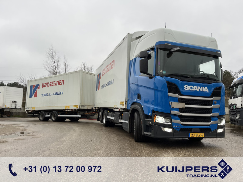 Scania R410 Highline / BDF Box + Wecon AWZ 218 / BDF Box / 448 dkm / NL Truck + Trailer - Kamion vagonetë: foto 1 Scania R410 Highline / BDF Box + Wecon AWZ 218 / BDF Box / 448 dkm / NL Truck + Trailer - Kamion vagonetë: foto 1