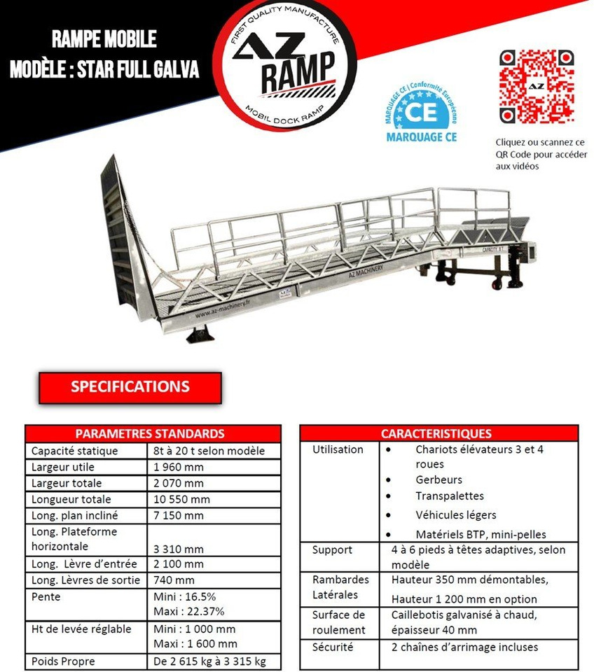 Rampa e ngarkimit i ri Loading Ramp with with hydraulic tilting bridge -  AZ RAMP - STAR- 12T FULL GALVA: foto 11