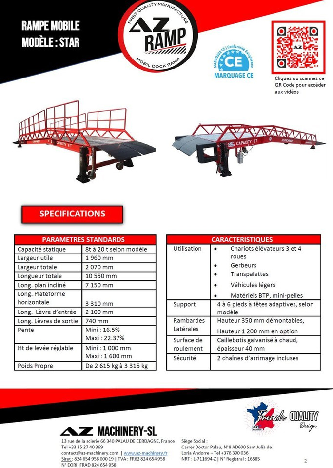 **RENTAL** Loading Ramp with with hydraulic tilting bridge - AZ RAMP - STAR- 8T. 8 ton capacity - Rampa e ngarkimit: foto 4 **RENTAL** Loading Ramp with with hydraulic tilting bridge - AZ RAMP - STAR- 8T. 8 ton capacity - Rampa e ngarkimit: foto 4