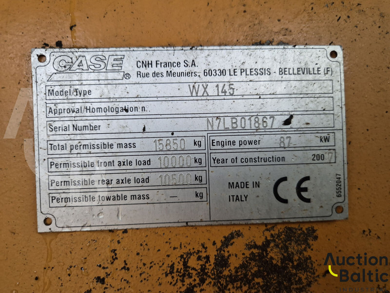Ekskavator me goma Case WX 145: foto 14