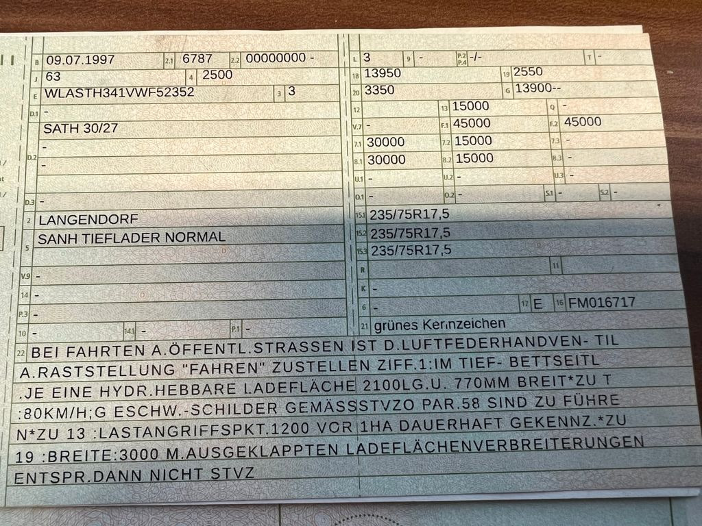 Langendorf Tiefbett mit Rampen Hydraulisch - Gjysmë rimorkio me plan ngarkimi të ulët: foto 2 Langendorf Tiefbett mit Rampen Hydraulisch - Gjysmë rimorkio me plan ngarkimi të ulët: foto 2