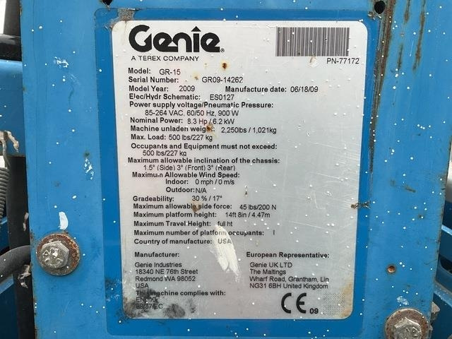 Genie GR15 - Ngritës me direk vertikal: foto 5 Genie GR15 - Ngritës me direk vertikal: foto 5