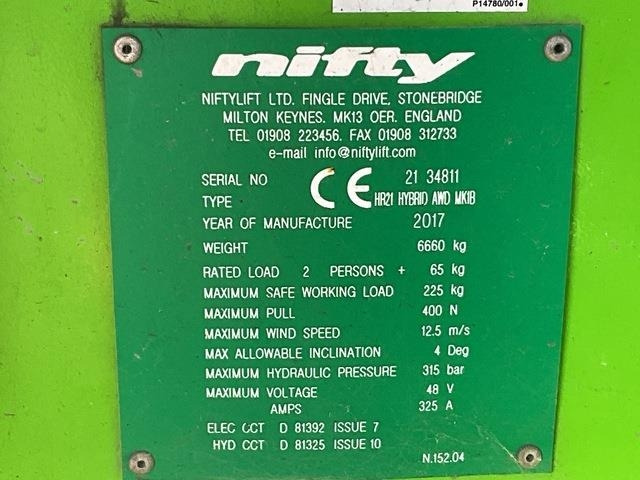 Niftylift HR21 - Krah me çernjerë: foto 5 Niftylift HR21 - Krah me çernjerë: foto 5