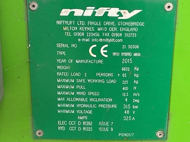 Niftylift HR21 - Krah me çernjerë: foto 5 Niftylift HR21 - Krah me çernjerë: foto 5