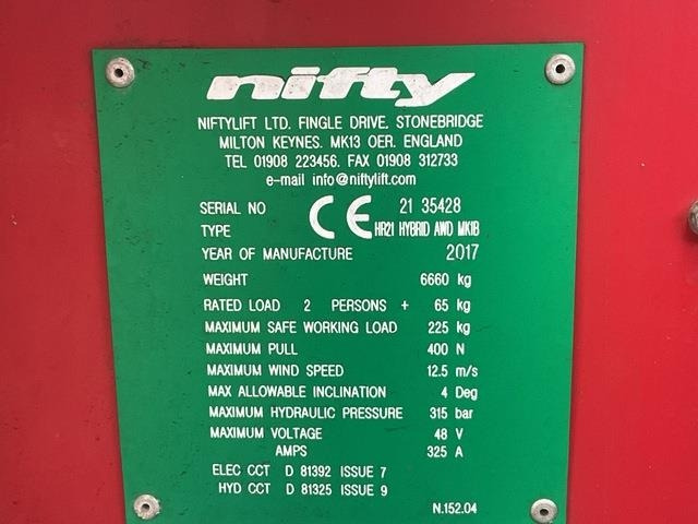 Niftylift HR21 - Krah me çernjerë: foto 5 Niftylift HR21 - Krah me çernjerë: foto 5