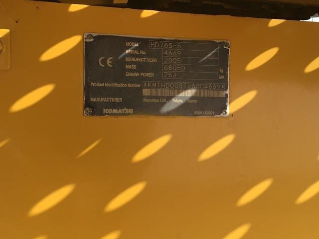 Komatsu HD785-5 - Shkarkues i palëvizshëm: foto 5 Komatsu HD785-5 - Shkarkues i palëvizshëm: foto 5