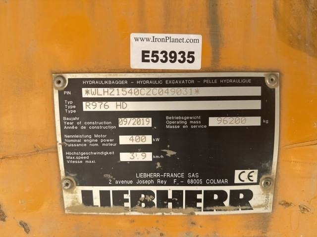 Liebherr R976 HD - Ekskavator me zinxhirë: foto 5 Liebherr R976 HD - Ekskavator me zinxhirë: foto 5