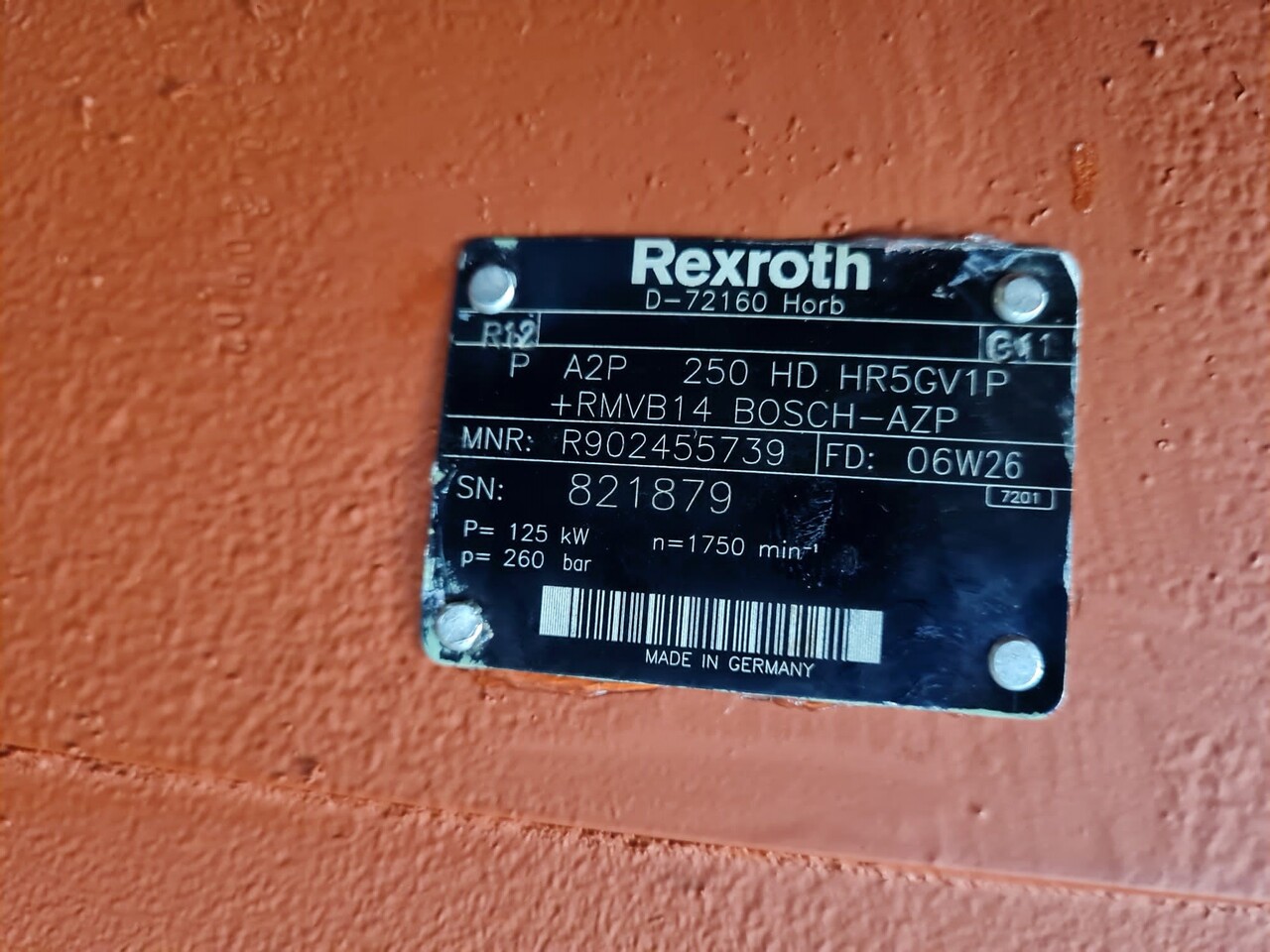 REXROTH A2P250HD HR5GV1P + RMVB14 - Pompa e vajit: foto 5 REXROTH A2P250HD HR5GV1P + RMVB14 - Pompa e vajit: foto 5