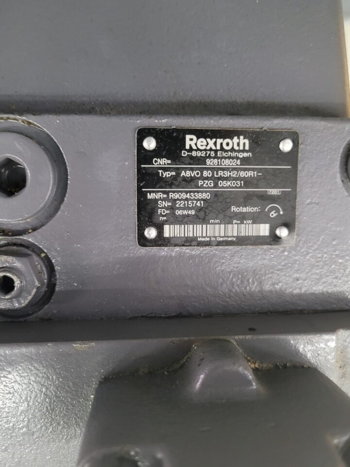 REXROTH R909433880 A8VO80LR3H2/60R1- PZG 05K031 - Pompa hidraulike për Makineri ndërtimi: foto 3 REXROTH R909433880 A8VO80LR3H2/60R1- PZG 05K031 - Pompa hidraulike për Makineri ndërtimi: foto 3