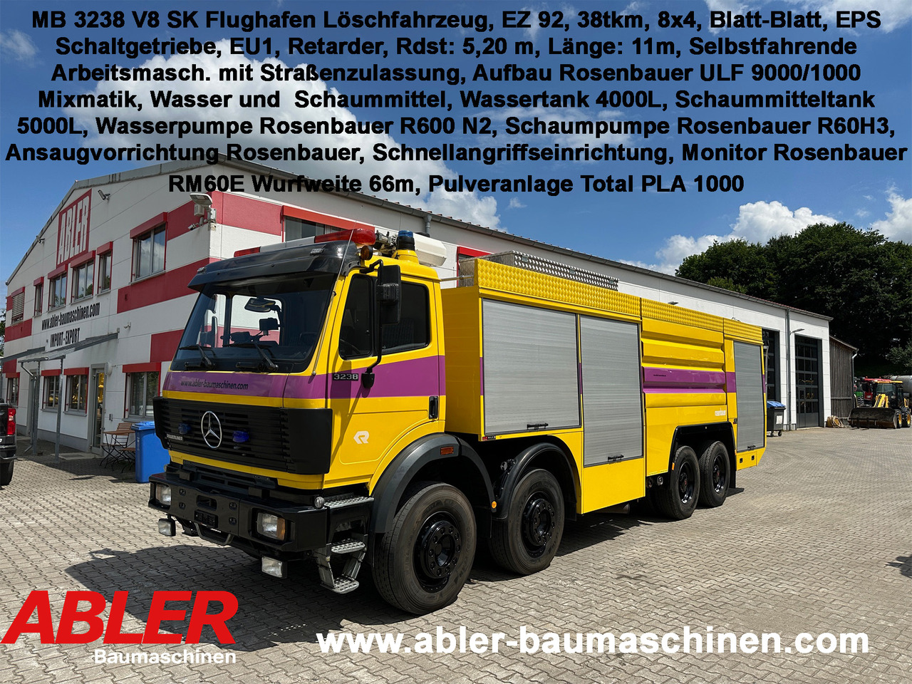 Mercedes-Benz 3238 SK Löschfahrzeug Rosenbauer Wasser + Schaum 66m Wurfweite - Zjarrfikëse: foto 1 Mercedes-Benz 3238 SK Löschfahrzeug Rosenbauer Wasser + Schaum 66m Wurfweite - Zjarrfikëse: foto 1