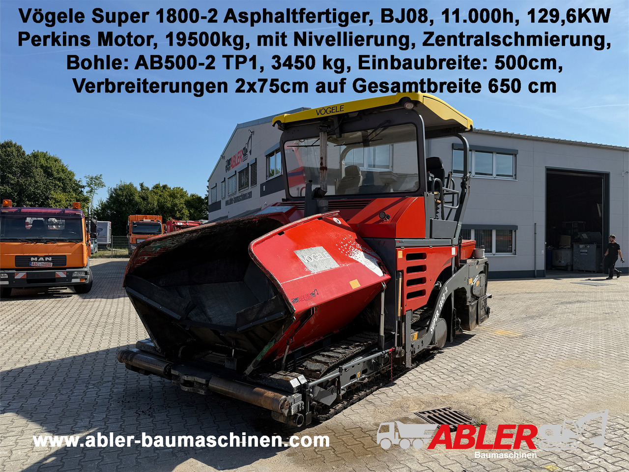 Vögele Super 1800-2 Asphaltfertiger mit Nivellierung 650cm - Shtrues asfalti: foto 1 Vögele Super 1800-2 Asphaltfertiger mit Nivellierung 650cm - Shtrues asfalti: foto 1