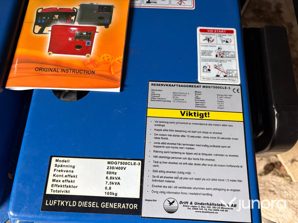 Dieselelverk DUAB-Power MDG7500CLE-3 - Set gjeneratori: foto 4 Dieselelverk DUAB-Power MDG7500CLE-3 - Set gjeneratori: foto 4