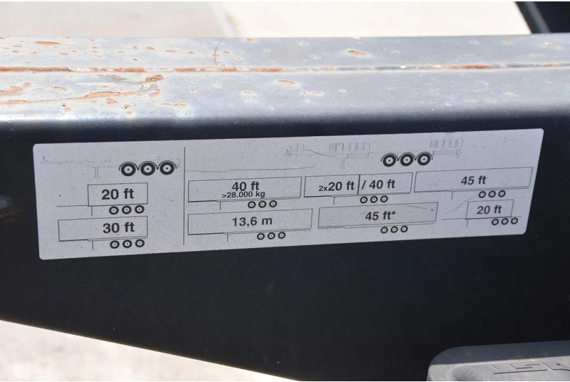 Transportjer kontejnerësh/ Gjysmë rimorkio me karroceri të çmontueshme Pacton T3-010 - 2 x LIFT AXLE - BPW AXLES - DRUM BRAKES - 2 x EXTENDABLE -: foto 8