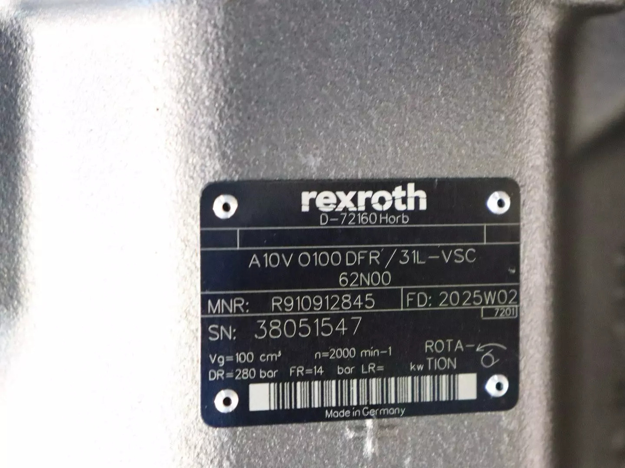REXROTH A10VO100DFR/31L-VSC62N00 - Pompa hidraulike për Pajisje për trajtimin e materialeve: foto 4 REXROTH A10VO100DFR/31L-VSC62N00 - Pompa hidraulike për Pajisje për trajtimin e materialeve: foto 4