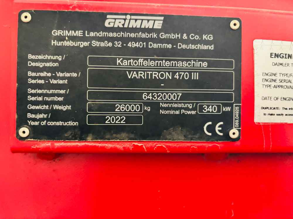 Grimme VARITRON 470 GEN III - Makinë korrëse: foto 5 Grimme VARITRON 470 GEN III - Makinë korrëse: foto 5